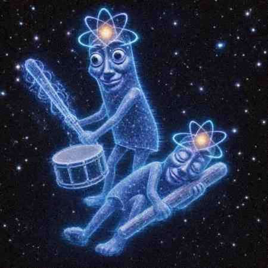 Two ghost copies of the quantum drummer, one drumming and one asleep